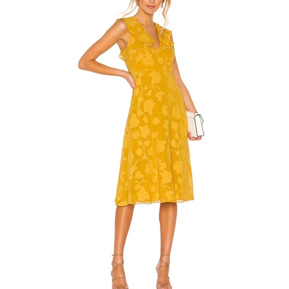 Joie Dresses & Skirts - NWT Joie Adella Dress in size 6 Yellow Ruffle Top Floral Dress
